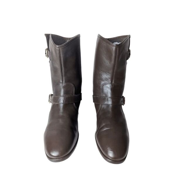 UGG Francis Brown Leather Mid Calf Boot Size 7.5 - Picture 3 of 8